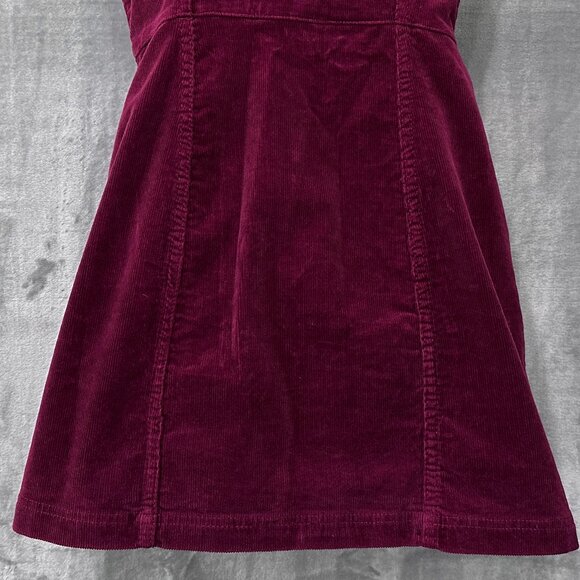 H&M Burgundy Corduroy Dress Button Front Sz 8 - Picture 6 of 8